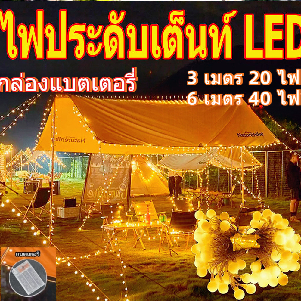 3/6m วันหยุด LED Light String บรรยากาศ LED Decor รอบ Warm White Ball Light Strings ในร่มตกแต่งคริสต์มาสแบตเตอรี่ Lampu