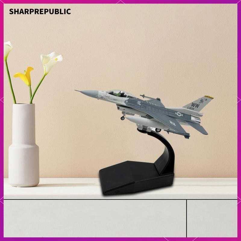 [Sharprepublic] โมเดลเครื่องบินรบ 1/100 F16C อัลลอย ของเล่นสําหรับเด็ก ชั้นวางทีวี ตู้