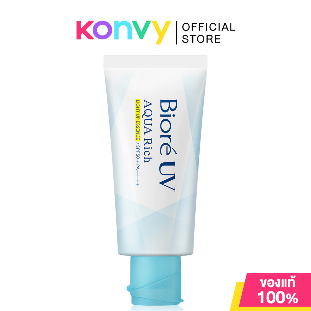 Biore UV Aqua Rich Light Up Essence SPF50+ PA++++ 70g บิโอเร ยูวี อะควาริช ไลท์ อัพ เอสเซนส์ กันแดดโทนอัพ ปรับสีผิว.