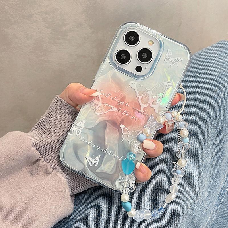 ลูกไม้โบว์มุกสร้อยข้อมือเคสโทรศัพท์สําหรับoppo A58 A36 A76 A7 A5S A12S A11K A74 F21 PRO F9 F17 F19 PRO A78 A79 A2 A93 A94 A95 5Z 5 5Z 7 5 5Z 6 5 5 5Z PRO 8S 6S 7z 8Z 4F 5F A3 A3X