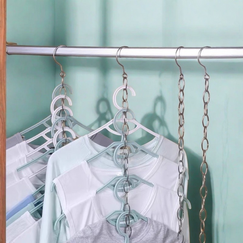 สแตนเลสแขวนเสื้อผ้าโซ่สำหรับบ้าน ห่วงโซ่ตู้เสื้อผ้าสแตนเลส