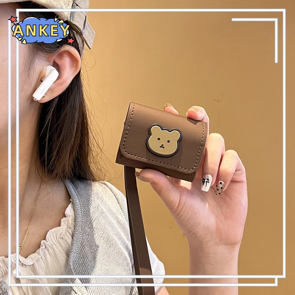 Brown Bear Leather For Jeep EW011 Earbuds Portable Case Protective Case Headphone Cover Headset Skin