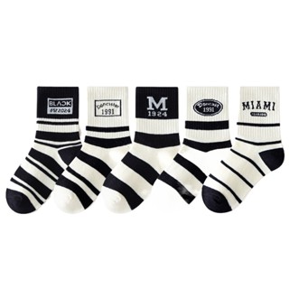 ถุงเท้าผู้ชายเด็ก ผ้าฝ้ายระบายอากาศ ถุงเท้ากีฬาไซส์กลางสำหรั…