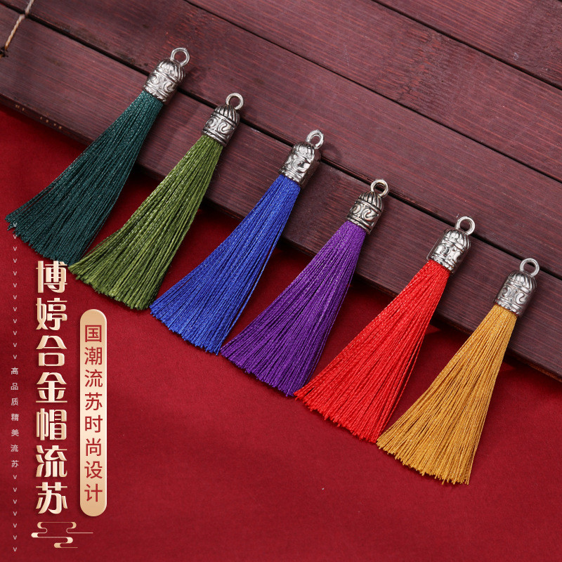 แหวนดึงหมวกโลหะขนาดเล็ก หางหิ่งห้อย DIY สไตล์จีน หางหิ่งห้อยทำมือ ขนาดเล็ก แขวน ที่คั่นหนังสือ กระเป๋า ตกแต่ง