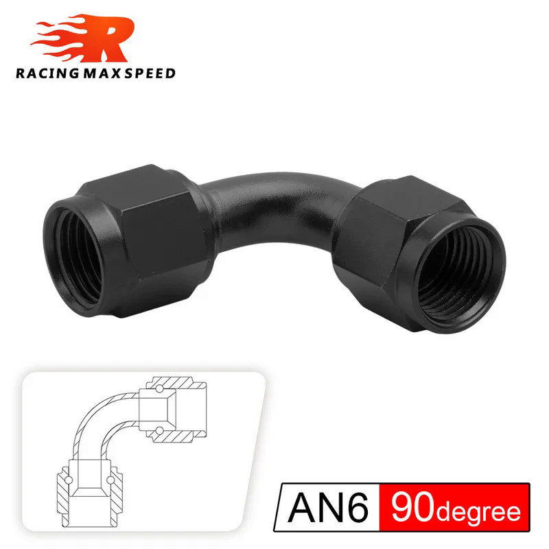 QR Universal 0 90องศา AN6 AN8 AN10 6AN 8AN หญิง AN6 AN8 AN10หญิงไฮดรอลิกข้อศอกข้อศอก Oil Cooler ข้อต