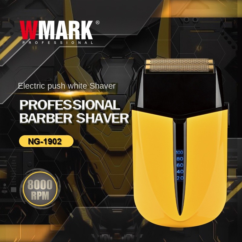 Wmark ใหม่สแตนเลสกัดไทเทเนียมชุบสองใบมีดตาข่ายมีดโกน มีดโกนผู้ชายไฟฟ้า ของ-1902