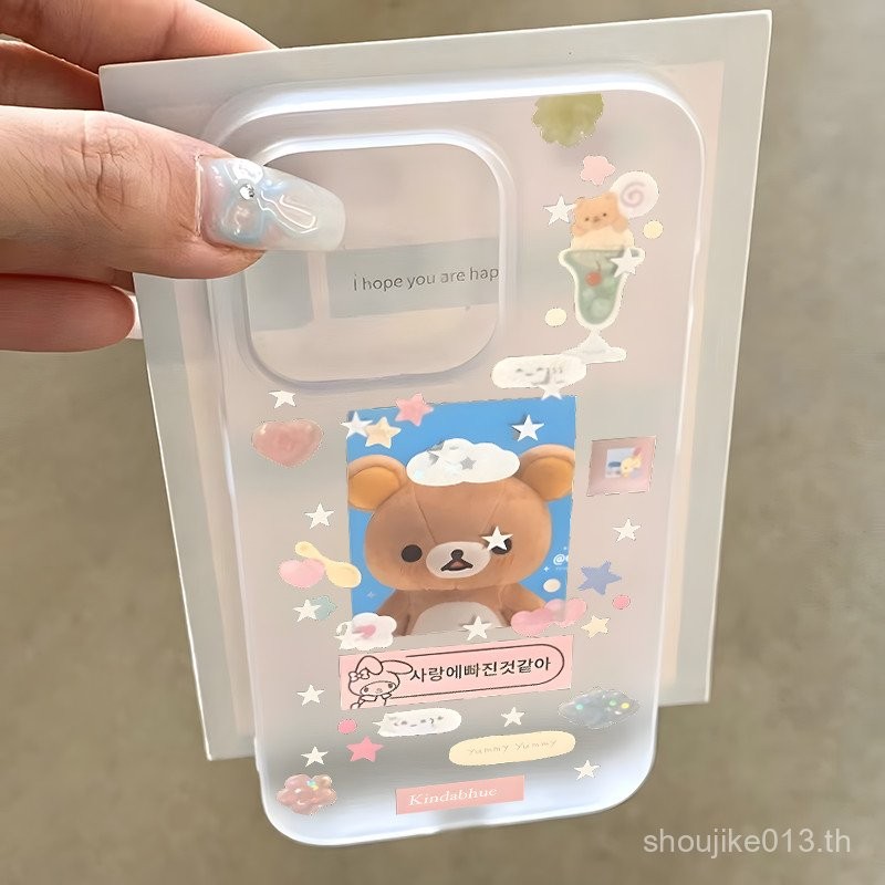 เคสโทรศัพท์ลายการ์ตูนโปร่งแสงกันกระแทกลายการ์ตูนสำหรับ iPhone 16 PRO MAX, 15, 14, 13, 12, 11 Pro, 13