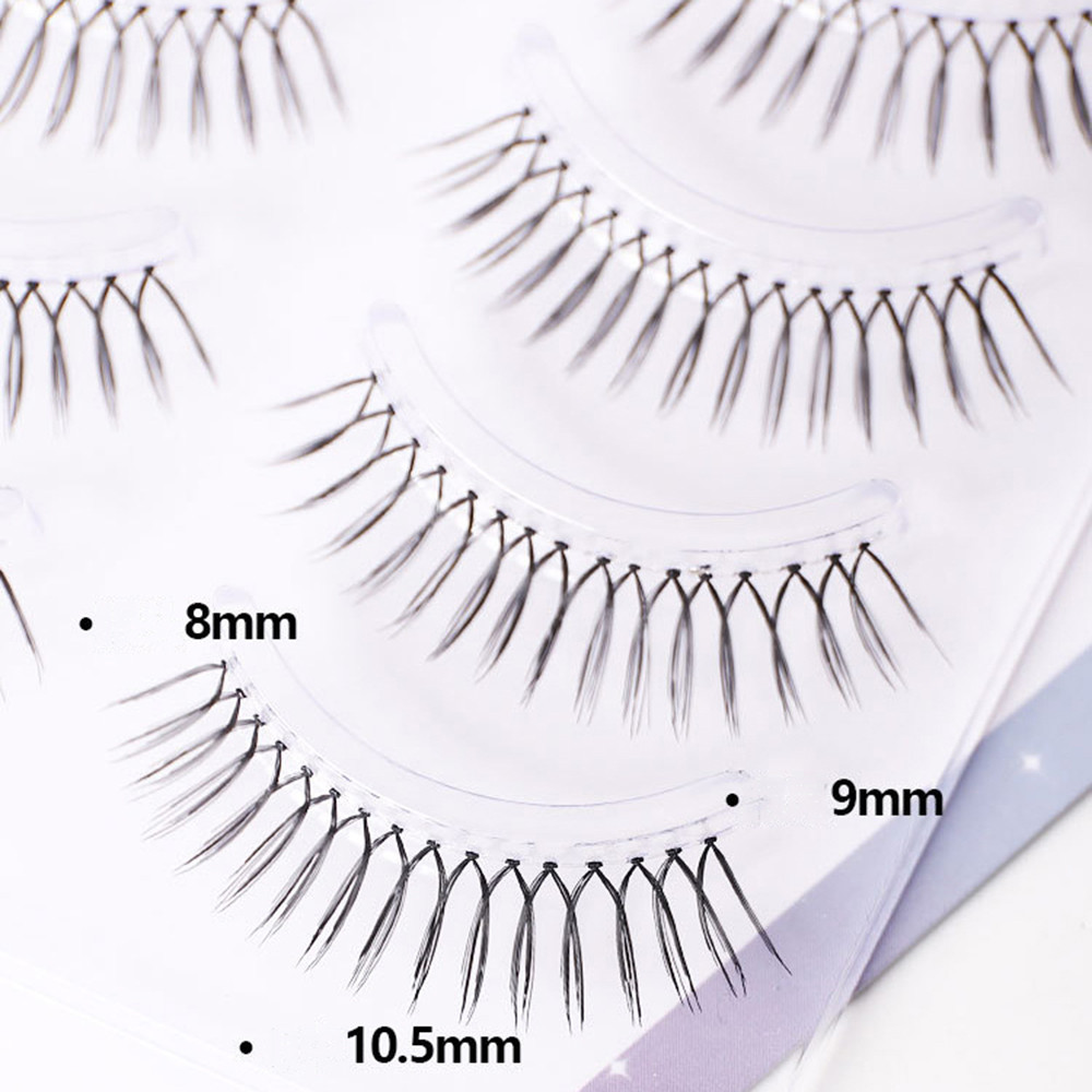 ธรรมชาติ Wispy Lash Extension U-รูปโปร่งใส Stem Eyelashes 5 คู่ปลอมความงามเครื่องสําอางReusable Comic Eyeแต่งหน้าเกาหลี - รูปที่ 6