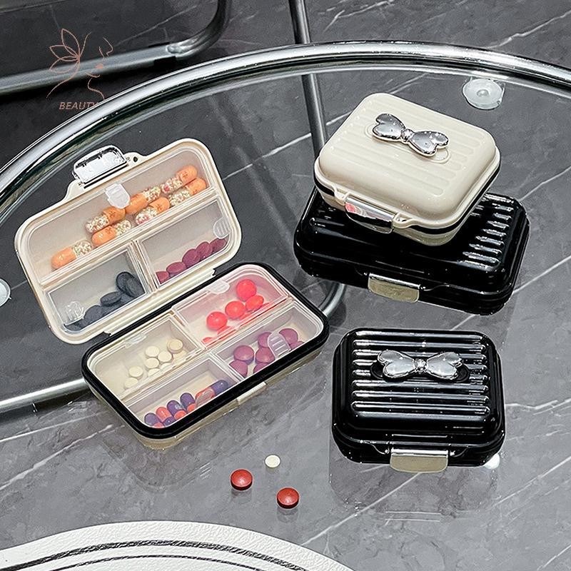 [maybeauty] 1 ชิ้น Travel Pill Organizer 7 ช่องแบบพกพา Pill Case กล่องยาขนาดเล็กสําหรับกระเป๋าแบบพกพายาวิตามินคอนเทนเนอร์ {TH}
