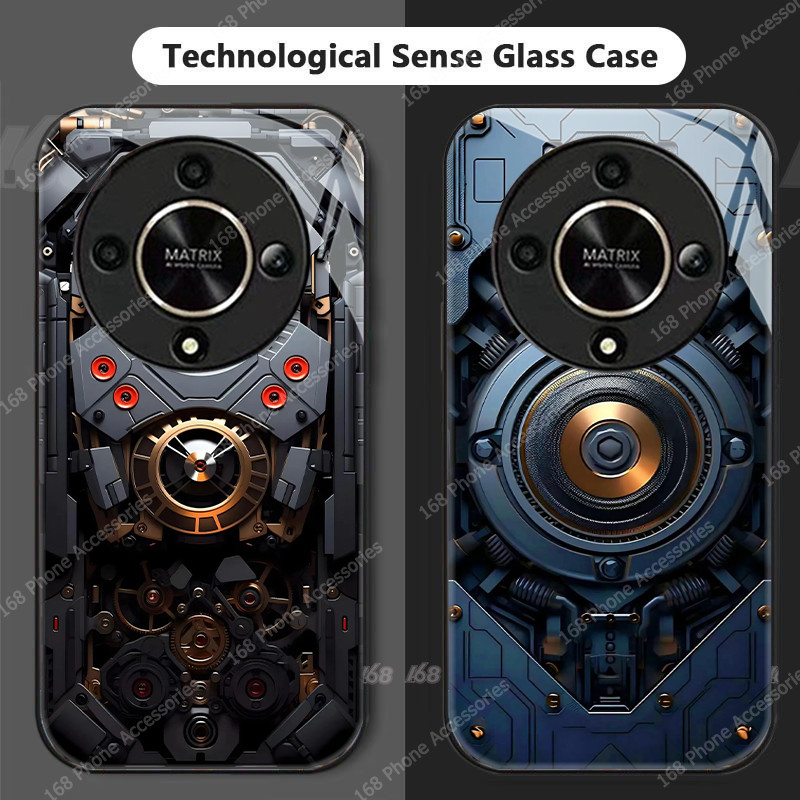 เคส Honor X9C X9B X9A 5G เคส Honor X9C Smart เคสกลไกเทคโนโลยีสไตล์กันกระแทกพร้อมเลนส์กล้องป้องกันฝาค