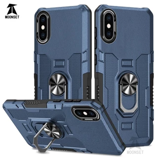 สําหรับ iphone X / Xs Max / XR กรณี Hard PC กลับ Soft TPU Edge กล้องป้องกันแหวนผู้ถือ Kickstand กันกระแทก Slim ฝาครอบบาง
