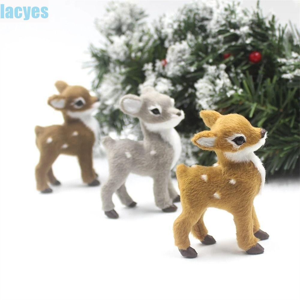 Layes จําลองกวางโกหกตกแต่งบ้านสัตว์รุ่นประดิษฐ์กวางกวางตกแต่งสวน Miniatures เครื่องประดับกวาง