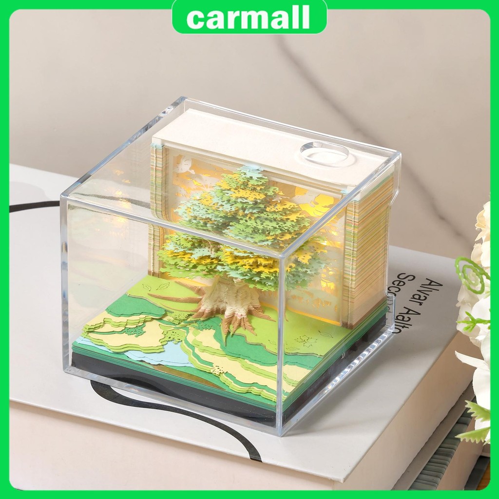 ปฏิทินตั้งโต๊ะ Memo Pad ที่น่าสนใจ Pretty ปฏิทินตั้งโต๊ะ 3D พร้อม LED สําหรับ Office SHOPSBC1992