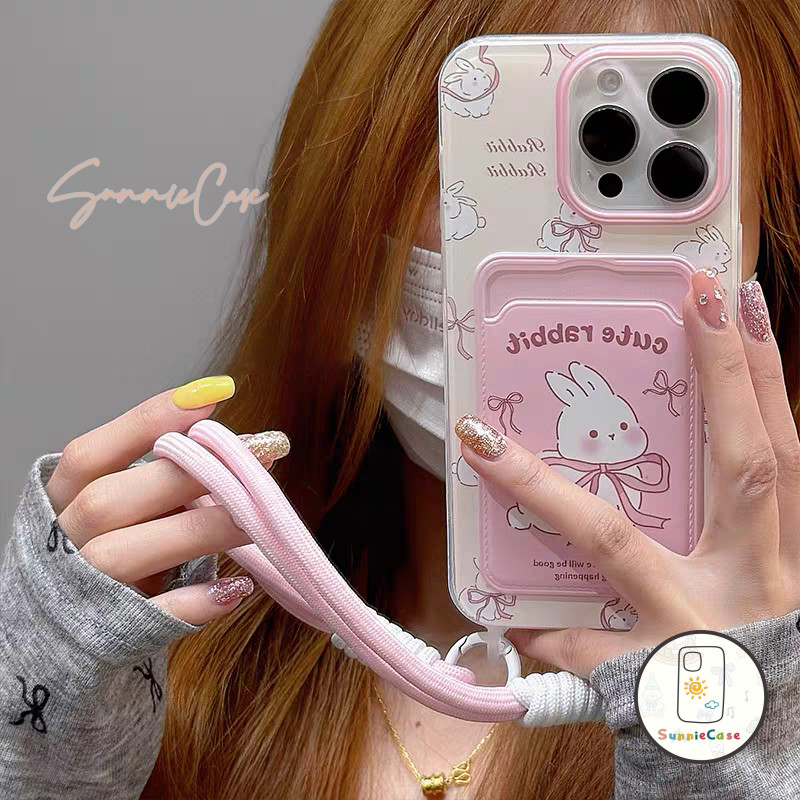 เคสไอโฟน8 การ์ตูน กระต่าย สำหรับ โบว์ เคส IPhone 17 13 16 14 11 15 12 Pro Max 8 7 6S 6 Plus XS XR X Max กล่องใส่บัตร เคส - รูปที่ 4