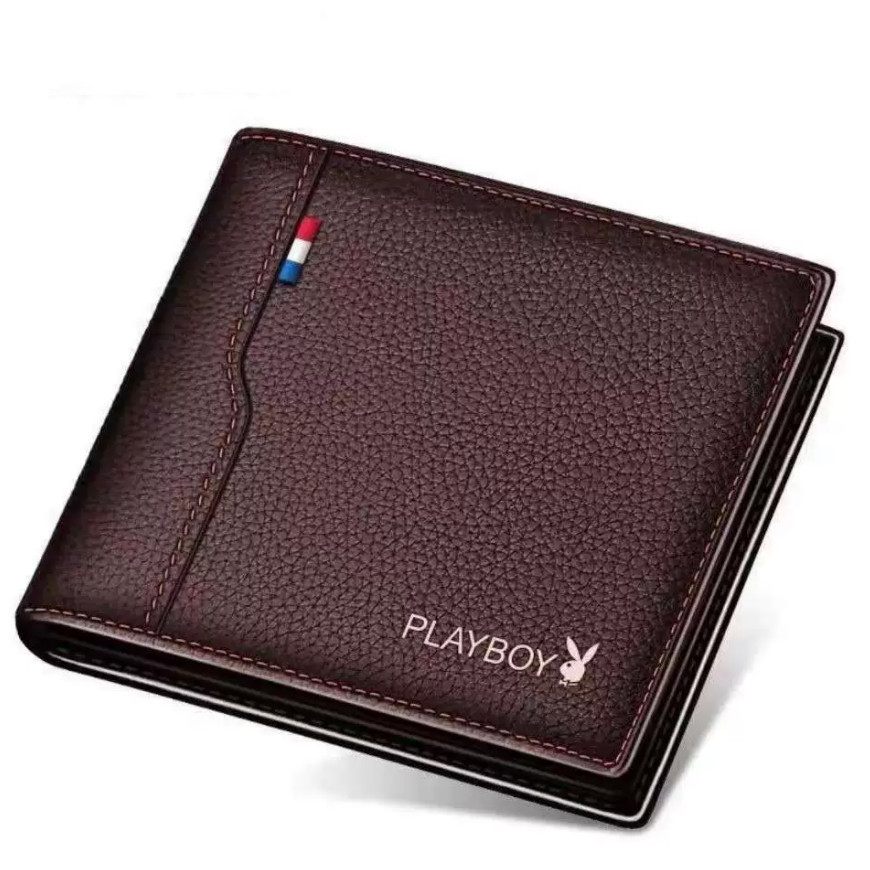 【🔥มาถึงภายใน 3 วัน】Playboy กระเป๋าสตางค์ใบสั้น หนัง PU สไตล์ธุรกิจ สำหรับผู้ชาย wallet