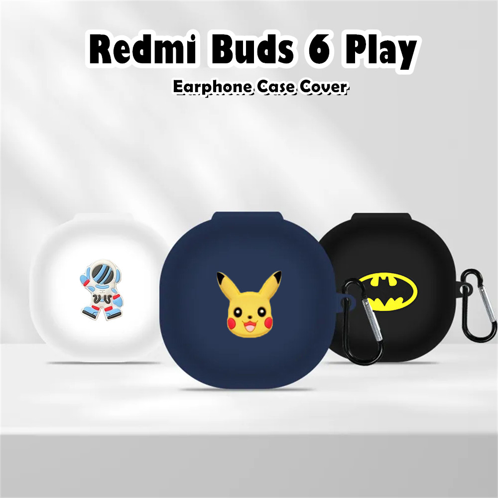 ประณีตสําหรับ Redmi Buds 6 Play Case การ์ตูนสีทึบซิลิโคนอ่อนนุ่มหูฟังกรณีปลอกฝาครอบ
