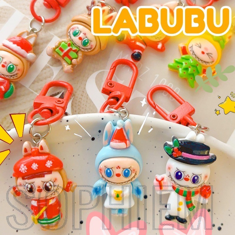 Anime Labubu Dressing พวงกุญแจ - ของขวัญน่ารักสําหรับเพื่อน คู่รัก - กระเป๋า อุปกรณ์ตกแต่งรถยนต์ - แฟชั่น การ์ตูน สร้างสรรค์ - Christmas Series Labubu จี้
