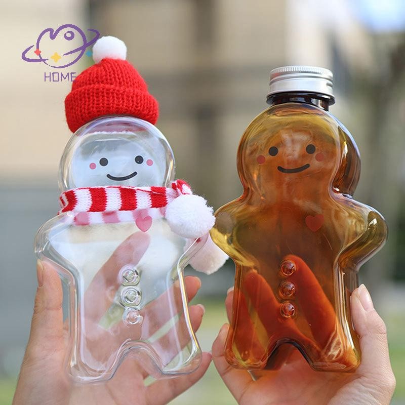 [mayhome] ถ้วยดื่ม Gingerbread Man น่ารัก Shaker Drink Bottle ขวดน้ําชานม {TH}