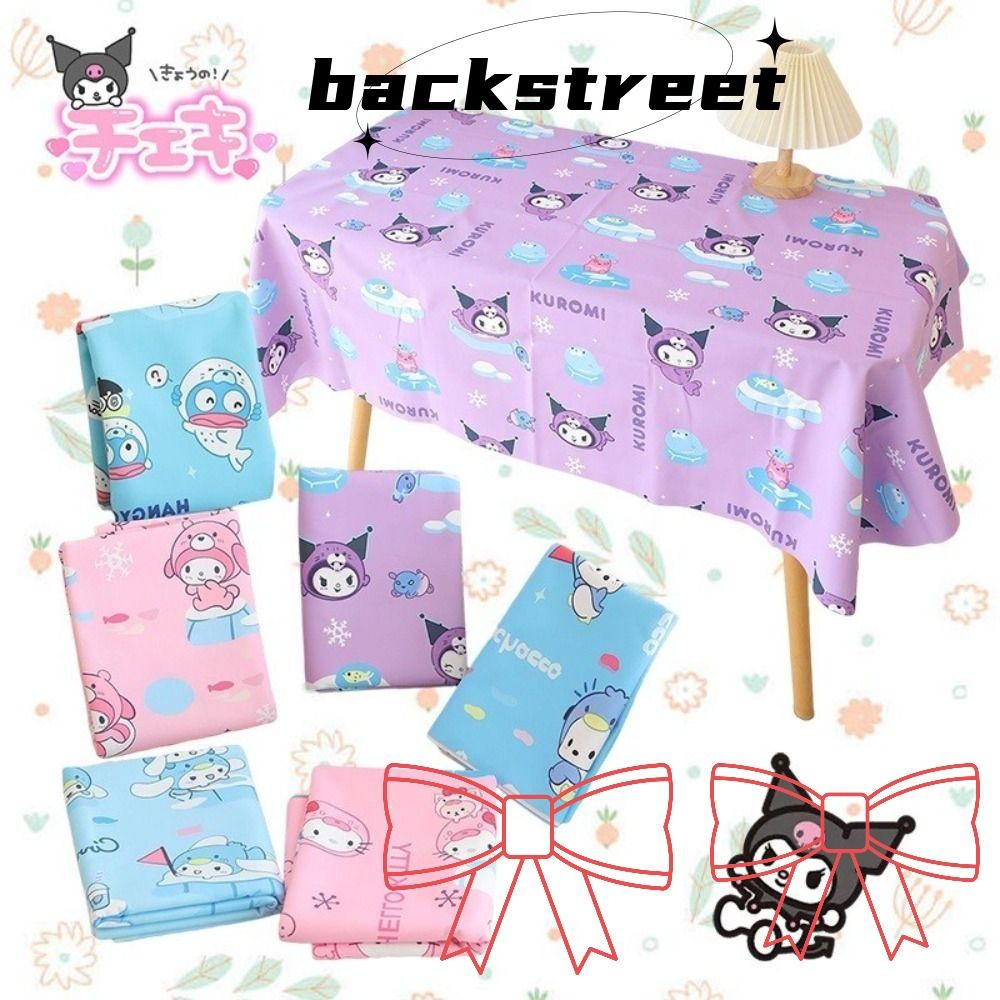 Backstage Cinnamoroll ผ้าปูโต๊ะการ์ตูน, อุปกรณ์ปาร์ตี้กันน้ําปิคนิคตารางเบาะ, แฟชั่น Kuromi PE Melody ผ้าปูโต๊ะงานเลี้ยงวันเกิด