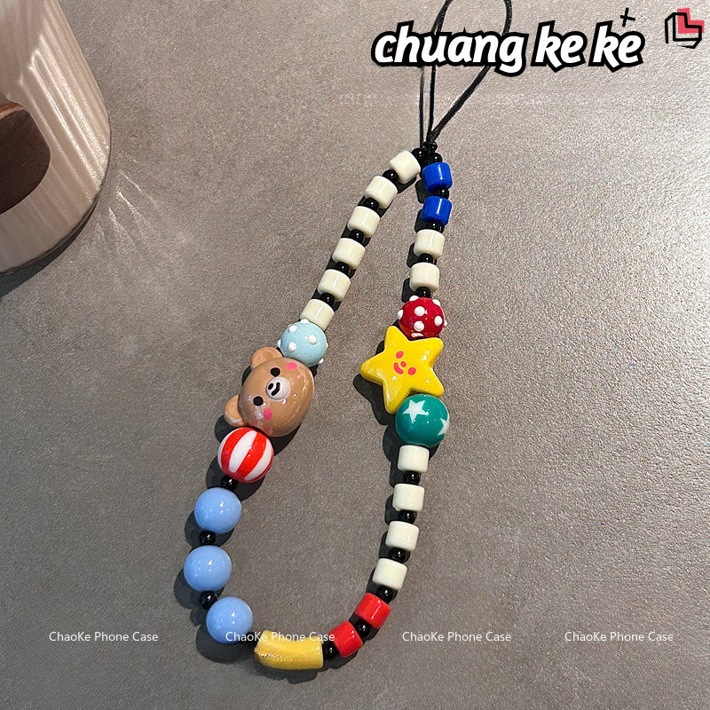 อุปกรณ์เสริมเคสโทรศัพท์มือถือสร้อยข้อมือลูกปัดเชือกคล้องสติ๊กเกอร์ที่วางโทรศัพท์มือถือ เครื่องประดับ วัตถุขนาดเล็ก GS2