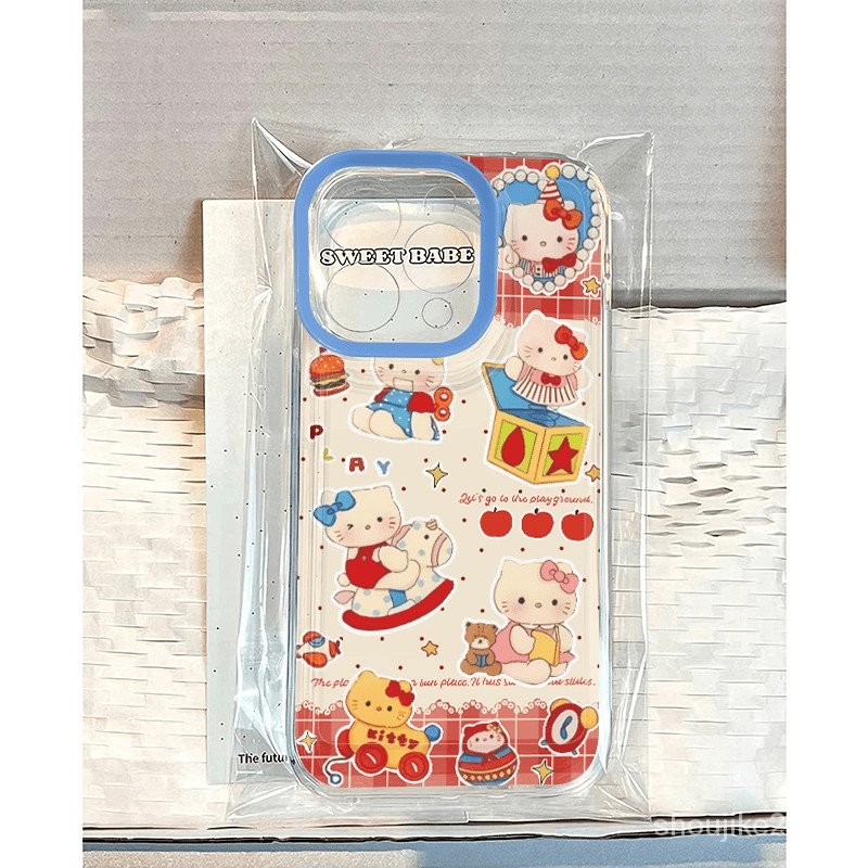 ลายตารางม้าโทรจัน Katie เคสมือถือสำหรับ Apple 15PROMAX เคสนิ่มสำหรับ iphone14 13ช่อง12โปร่งใส11 fkou