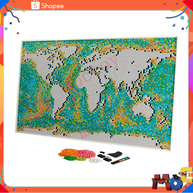 Art World Map 31203 Building Kit (11,695 ชิ้น) ชุดก่อสร้างชุดอาคารของเล่นวันเกิดปัจจุบัน