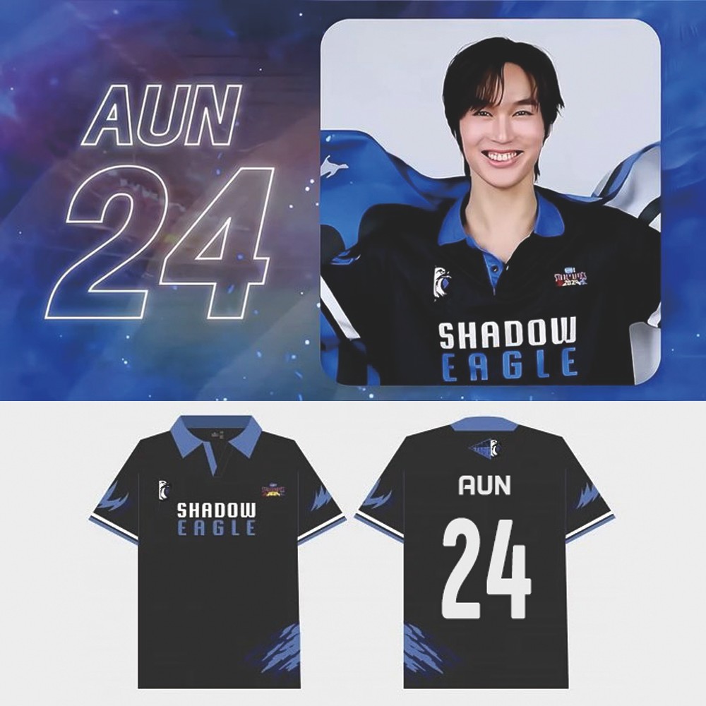 2024 Gmmtv Starlympic Futsal Shadow Eagle Short Sleeve Lapel Sports 4X100 Jersey