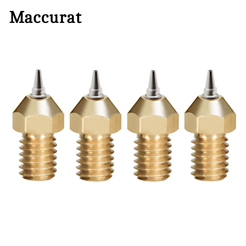 2pcs 3d printer Nozzle E3D V6 V5 Brass Nozzle M6 threaded 0.2 0.3 0.4 0.5mm Removable Stainless Stee