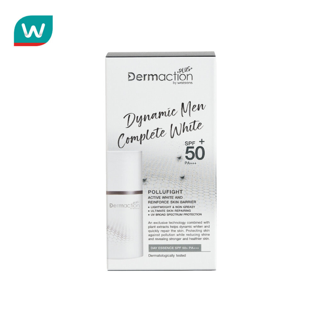 Dermaction Plus by Watsons เดอมาแอคชัน พลัส บาย วัตสัน ไดนามิค เมน คอมพลีท ไวท์ เดย์ เอสเซ้นส์ เอสพีเอฟ 50+ พีเอ