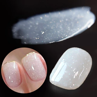 【Local】BORN PRETTY Snowflake Sequins เล็บเจลสีขาว Snowlight Glitter Effect สะท้อนแสง UV เจลเล็บเคลือบเงา Salon Home DIY 10ml