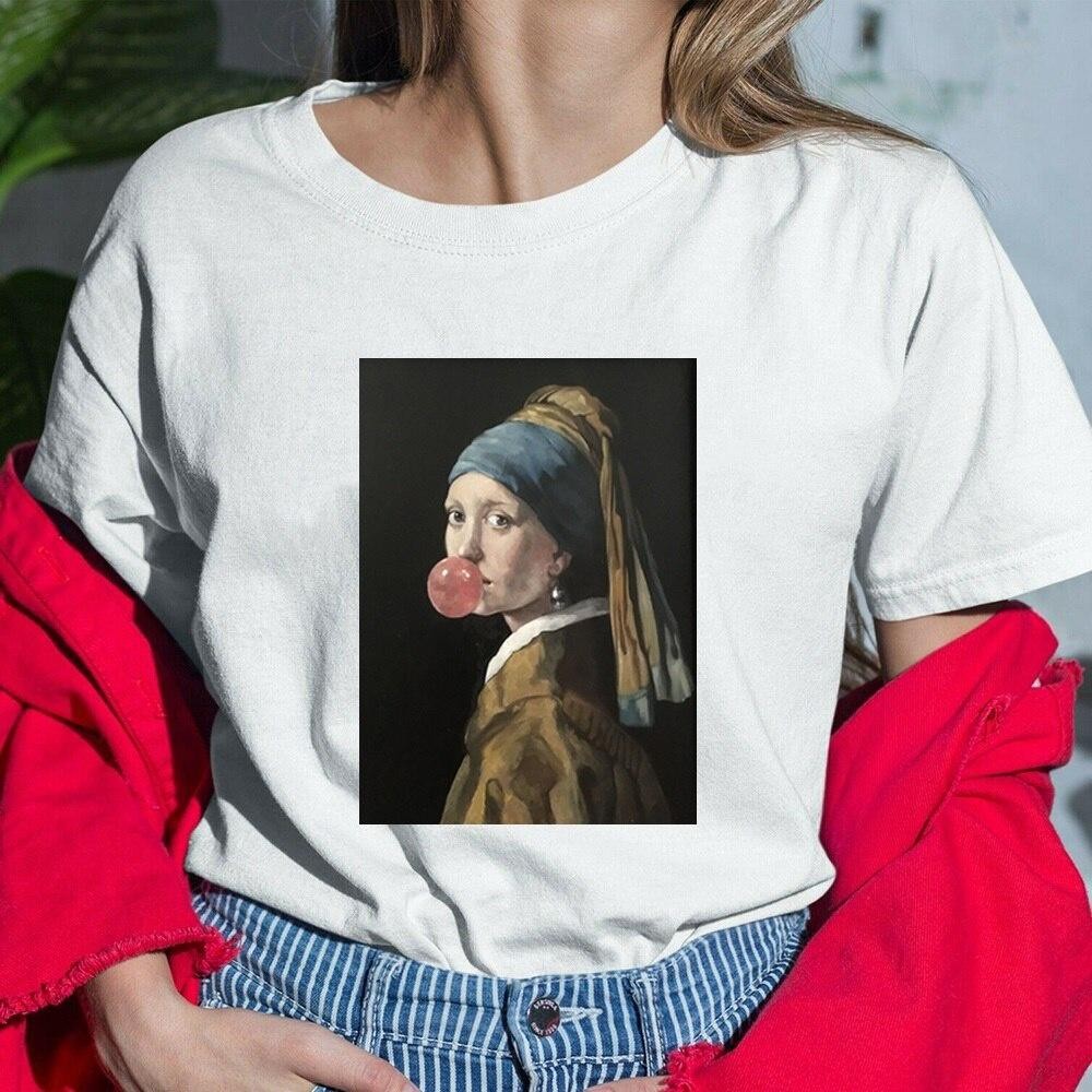 【XRP】funny เสื้อยืดพิมพ์ลายแขนสั้น Harajuku รอบคอแขนสั้นผู้หญิง Tops COMMUTER Casual Tees stings