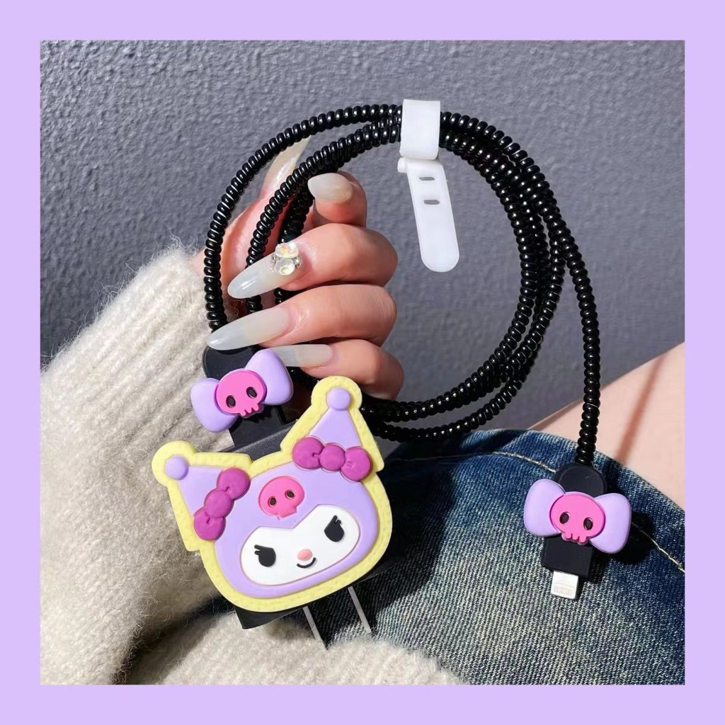 Kuromi xiaomi 67w 90w สําหรับ xiaomi 12/12x/13 redmi note 11pro/k60/k50 น่ารักการ์ตูน charger protec