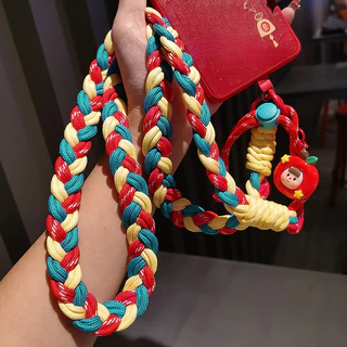 อิน ยาว กระเป๋าสะพายข้าง ปรับเคสโทรศัพท์สร้างสรรค์เชือกแขวน โดปามีน หางม้าหนาทอกล้องถ้วยอุปกรณ์กุญแจแขวนของขวัญ