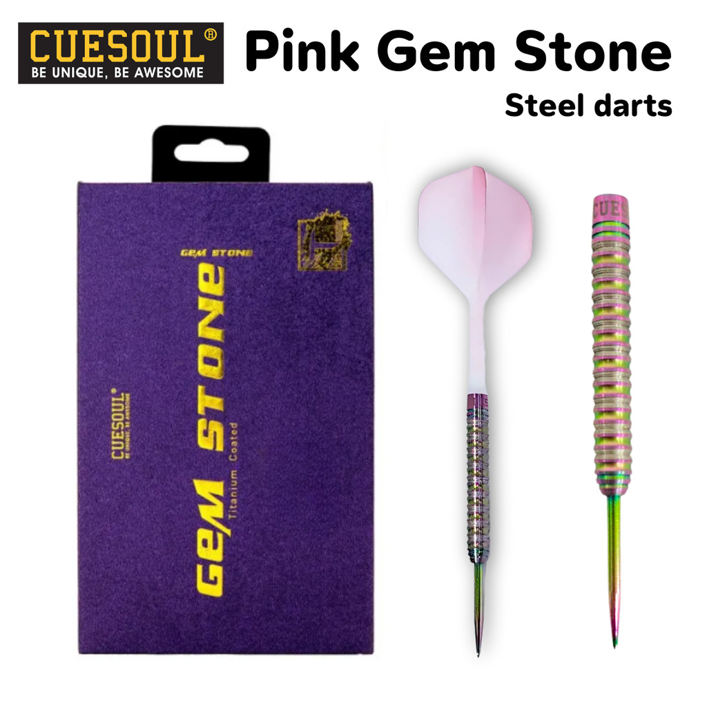 ลูกดอกปาเป้า CUESOUL Pink Gem Stone Steel Darts 22g