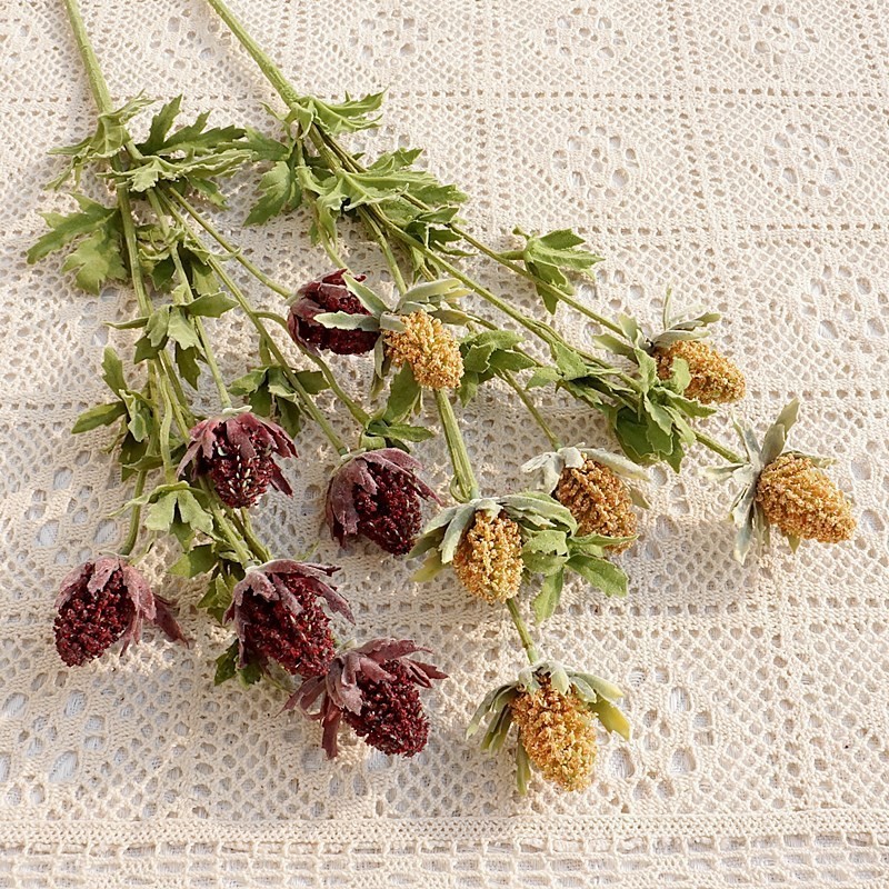 โปรโมชั่น Thistle Flower 6-Fork Thistle Flower Flat Leaf Celery ดอกไม้จําลองดอกไม้ปลอมตกแต่งบ้าน