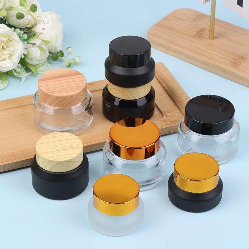 [maybeauty] 15/50g แก้วคอนเทนเนอร์เครื่องสําอางพร้อมฝาปิด Travel แก้วเปล่าขวดตัวอย่างสําหรับแต่งหน้า Lip Scrub Balm Lotions ตัวอย่าง {TH} - รูปที่ 2