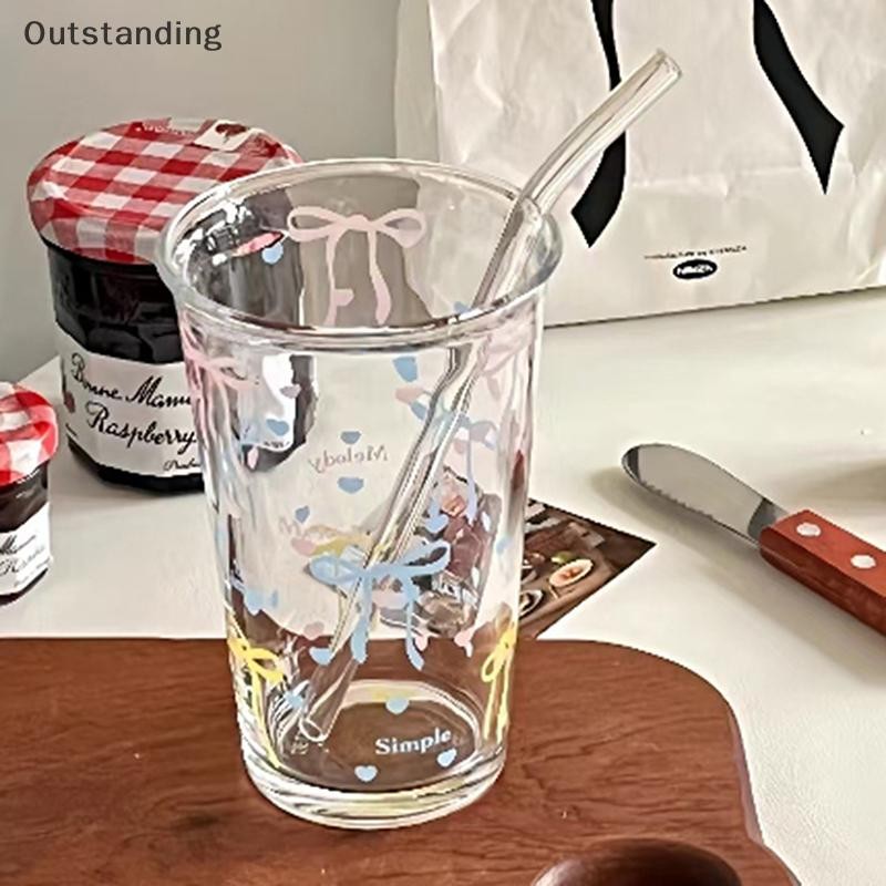 แก้วโบว์ที่โดดเด่นถ้วยน้ําน่ารักการ์ตูนโบว์ถ้วยแก้วลายน่ารัก ดูเดิล แก้วกาแฟครัวเรือนผลไม้ชาน้ํามะนาวสาวของขวัญใหม่ - รูปที่ 6