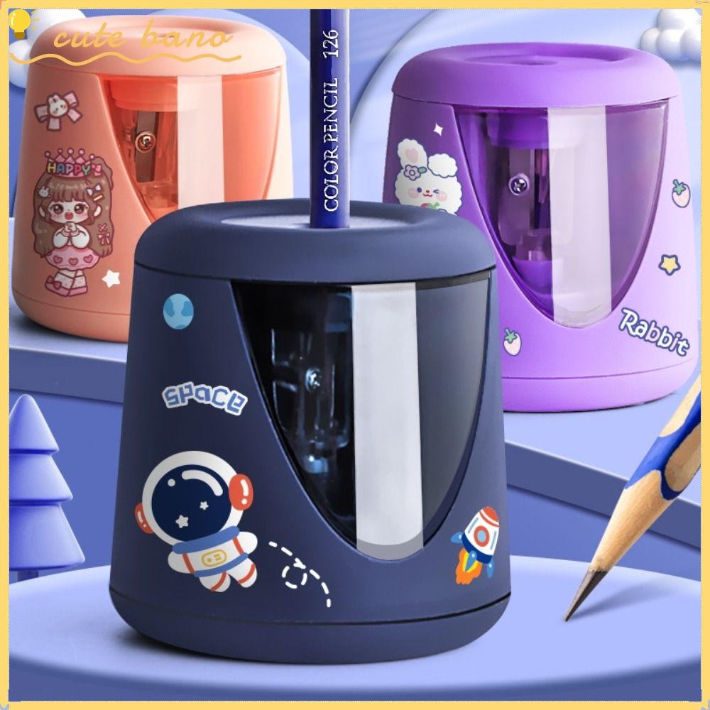 Bano1 เครื่องเหลาดินสอไฟฟ้า อุปกรณ์สำนักงาน โรงเรียน แบตเตอรี่/USB/ชาร์จ การ์ตูน เครื่องเขียน