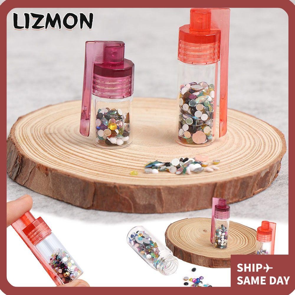 Lizmon แก้วยาสีสุ่มแก้ว Vial พร้อมช้อนพลิกขวดรีฟิล