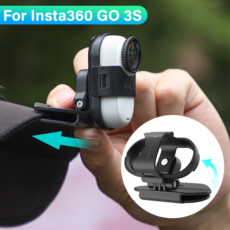 Sunnylife สําหรับ Insta360 Go 3S กล้องผู้ถือ Quick Release กีฬาหมวกคลิปกล้อง Fix Mount Clamp Quick Release สําหรับ Insta360 Go 3S/Go 3 อุปกรณ์เสริม