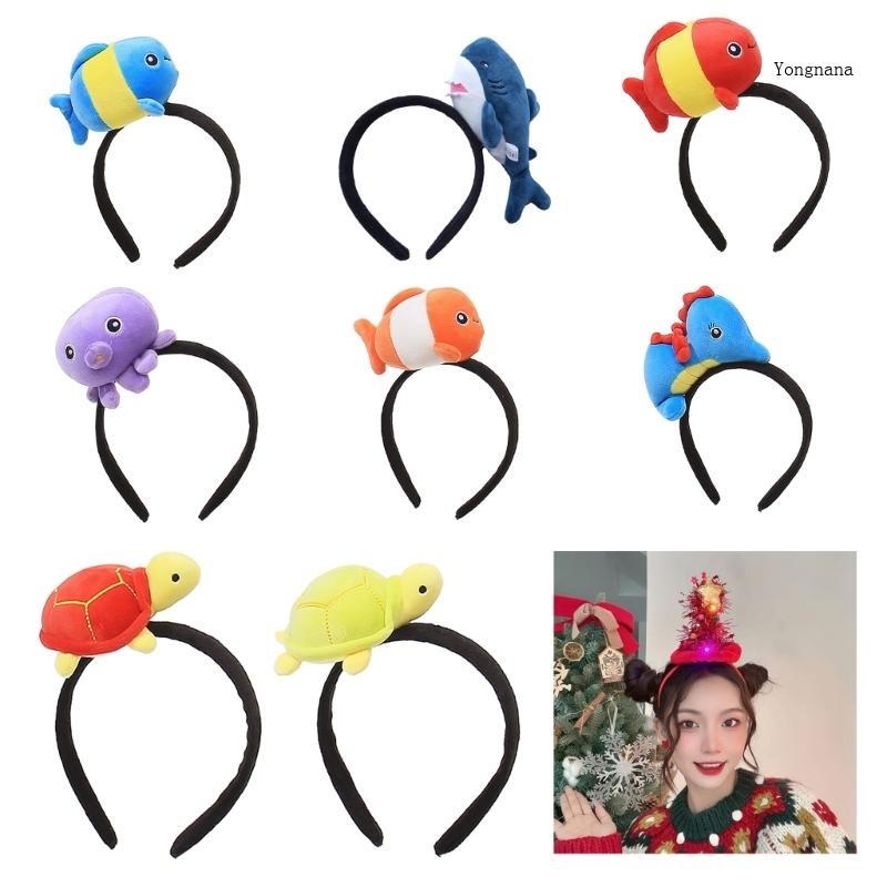 CH* ที่คาดผมปลากุ้งก้ามกรามตลก Ocean Themed Hair Hoop ตุ๊กตาตุ๊กตาสัตว์ Hairband