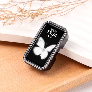 Hard Edge Diamond Encrusted PC Case สําหรับ Huawei band 11 11Pro 10 9 8 สมาร์ทฝาครอบป้องกันอุปกรณ์เสริม