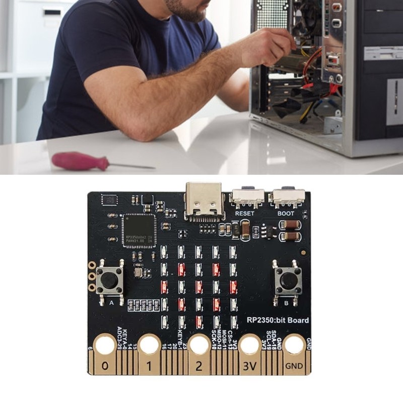 BTM 4x5 ซม. RP2350bit Microcontroller Board สําหรับวัยรุ่นการเขียนโปรแกรมการศึกษาโครงการ