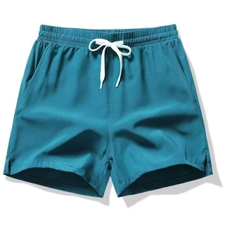 [6 สี] Mens Pink Simple Casual สีทึบฤดูร้อนชายหาดกีฬากองทัพสีเขียว Quick-Dry All-Match Plus ขนาด Dri-Fit ฮาวายสั้นกางเกง