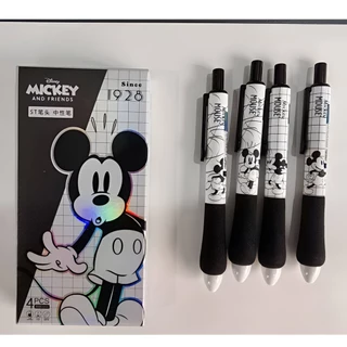 ปากกาเจล ST ของ Disney Mickey Mouse ที่ได้รับอนุญาตอย่างเป็นทางการจาก Lianzhong จำนวน 8 ชิ้น สำหรับนักเรียน ปากกาเจลสีดำและแดงสำหรับฝึกซ้อม