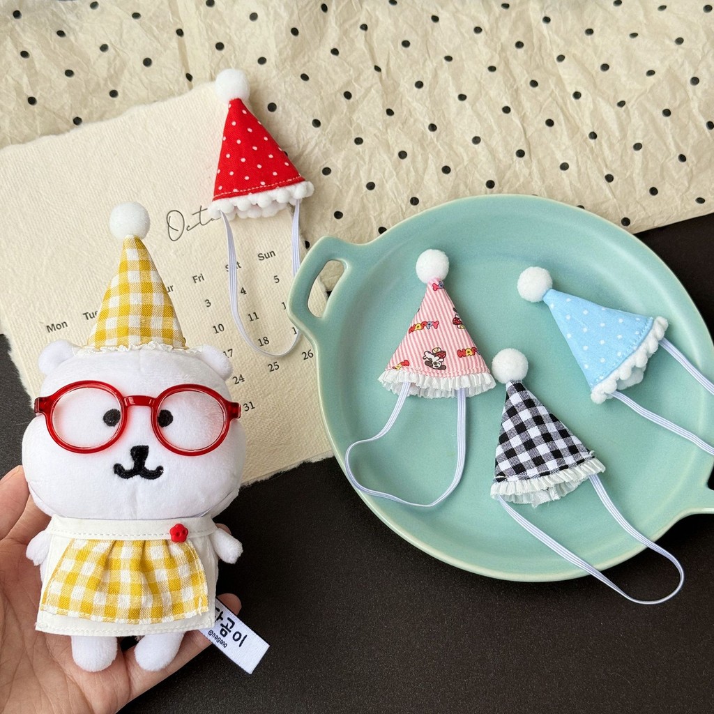 13 ซม.Self-Laughing Bear หมวกวันเกิดตุ๊กตาทํามือตุ๊กตา 10 ซม.หมวกตกแต่ง Mini Dress Up