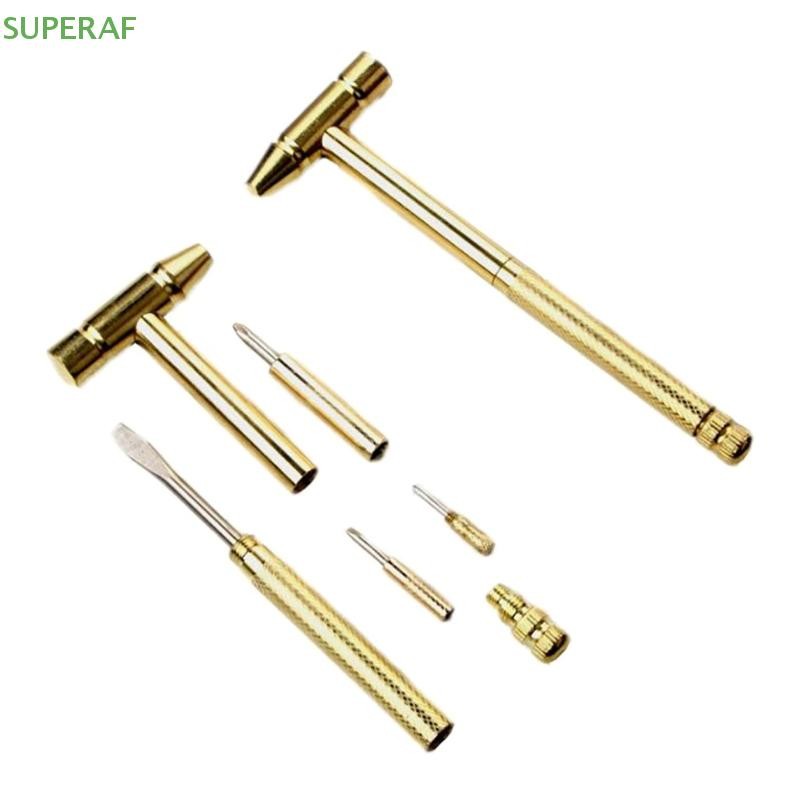 SUPERAF ใหม่ 6 in 1 Micro Multi ทองเหลืองค้อน 3 ประเภทไขควง Bits กระเป๋า DIY เครื่องมือขนาดเล็กรอบค้อน 5 in 1 ร้อน