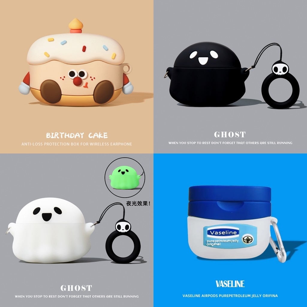 For Technics EAH-AZ100 Case 3D Cartoon Vaseline Cute Ghost Cake Panasonic Technics EAH-AZ100 Clear S