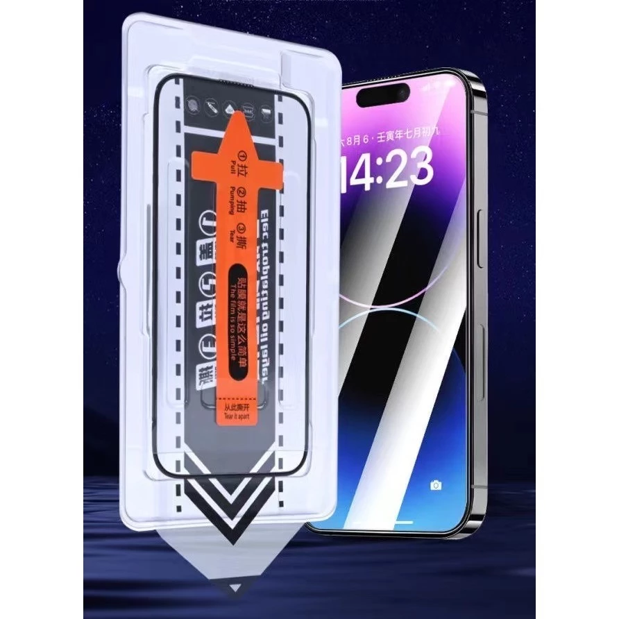 กระจกนิรภัยปกป้อง สำหรับ for iPhone 17 16 15 14 13 12 11 Pro max Xs Max 7P 8P XR ติดตั้งง่ายอุปกรณ์กำจัดฝุ่นอัตโนมัติ thumbnail 4