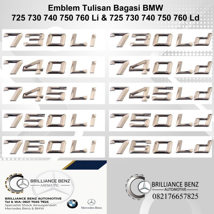BMWW EMBLEM 730Li 740Li 745Li 750Li 730Ld 740Ld 760Ld BM W LUGGAGE EMBLEM SERIES 7 - 750Ld